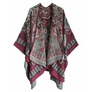 Women's Vintage Pattern Open Front Poncho Cape Shawl Winter Shawl Wraps😇